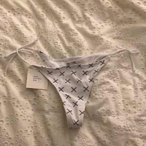 White and grey bikini bottoms